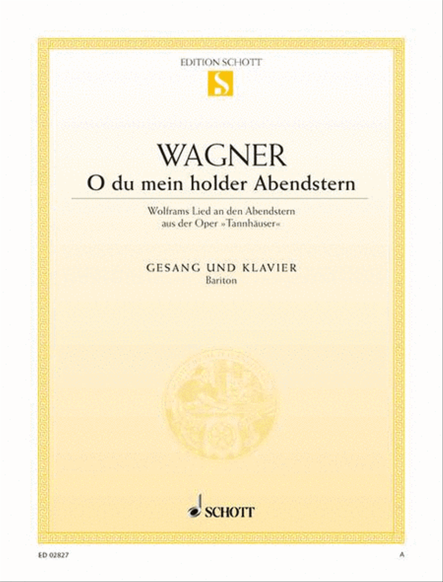 Book cover for O du mein holder Abendstern from Tannhauser, WWV 70