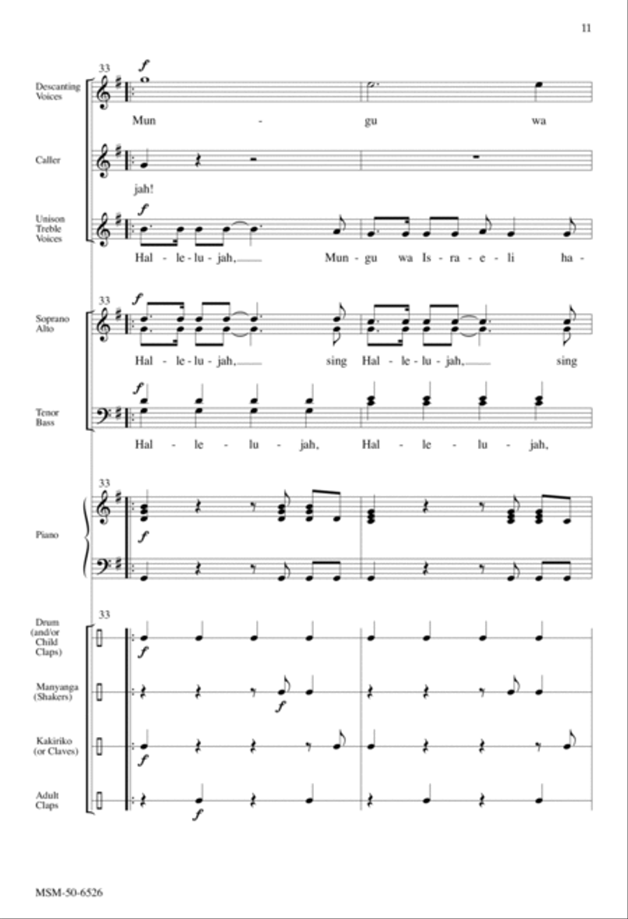 Hallelujah, Mungu wa Israeli 4-Part scores gallery preview page 9