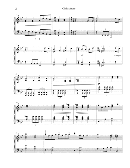 Christ Arose - Intermediate Piano Solo by Robert Lowry Piano Solo - Digital Sheet Music