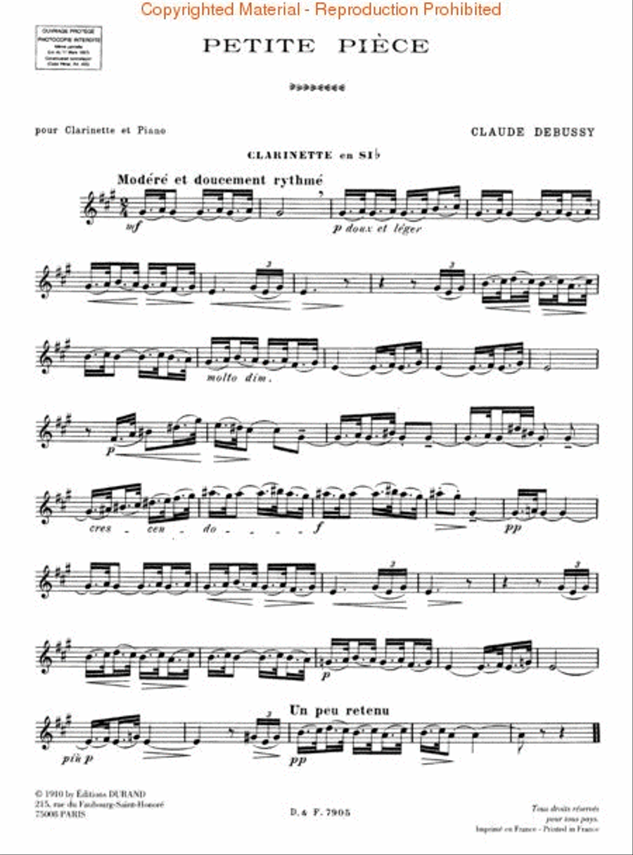 Petite Pièce Clarinet Solo scores gallery preview page 2