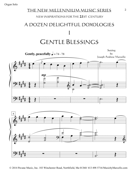 Delightful Doxology I - 'Gentle Blessings' - Organ - Key of E image number null