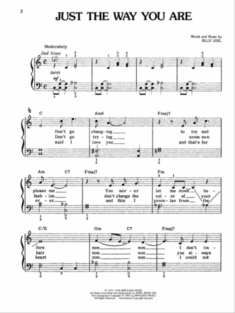 Billy Joel Piano, Vocal, Guitar scores gallery preview page 3