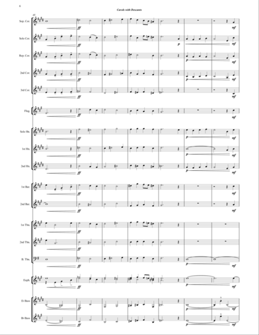 Christmas Carols with Descants Brass Band scores gallery preview page 6