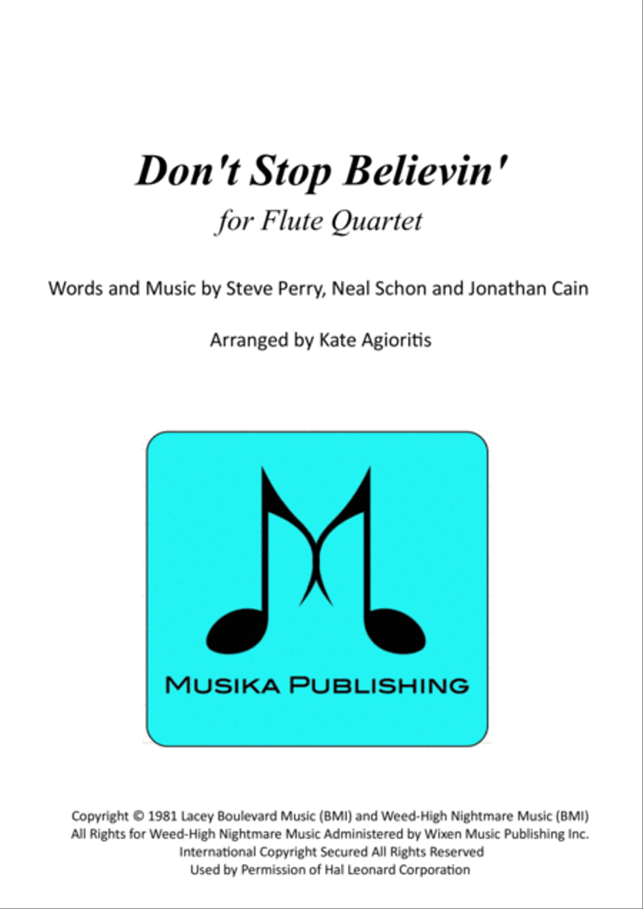 Don't Stop Believin' Don't Stop Believin' Flute Quartet scores gallery preview page 1