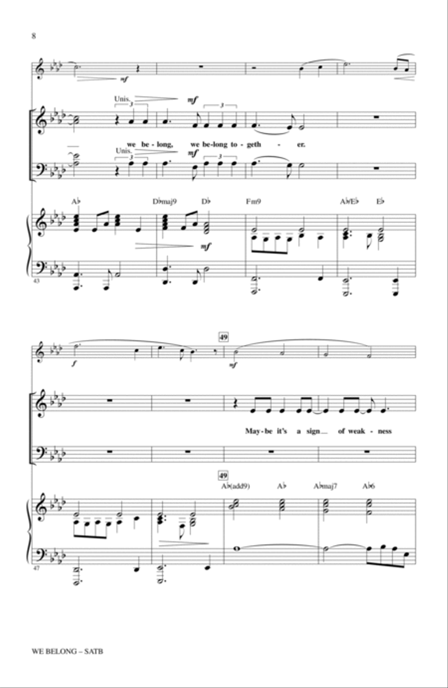 We Belong 4-Part scores gallery preview page 6
