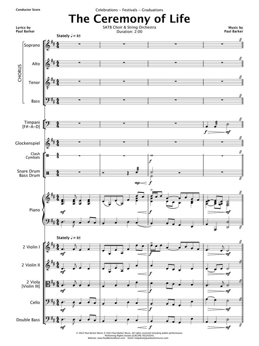 The Ceremony of Life [SATB Choir & String Orchestra] 4-Part scores gallery preview page 3