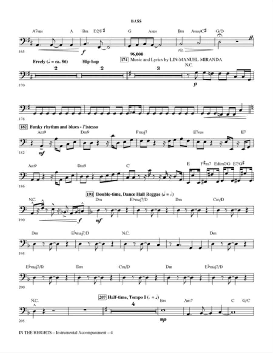 In The Heights (Choral Medley) (arr. Mac Huff) - Bass Choir scores gallery preview page 4
