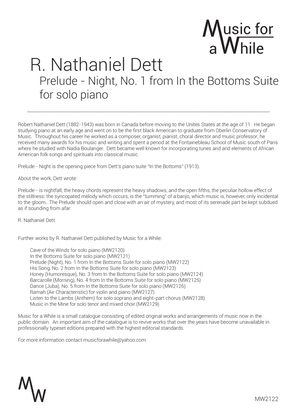 Book cover for R. Nathaniel Dett - Prelude Night for solo piano