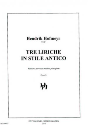Book cover for Tre liriche in stile antico