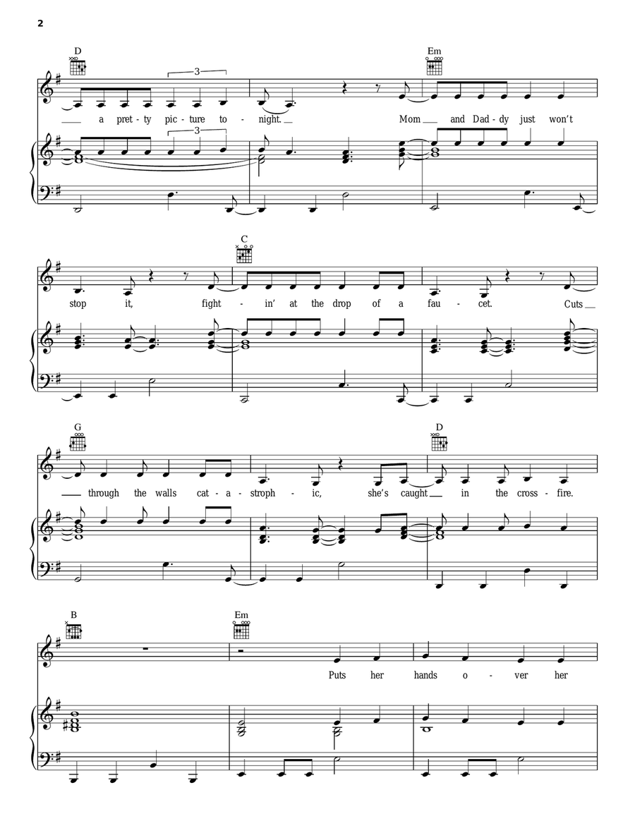 Little Toy Guns Piano, Vocal, Guitar scores gallery preview page 2