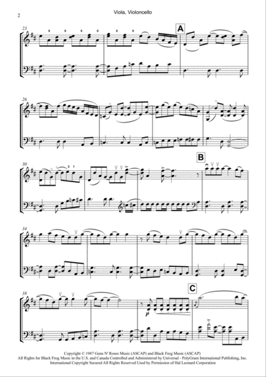 Sweet Child O' Mine String Duet scores gallery preview page 2