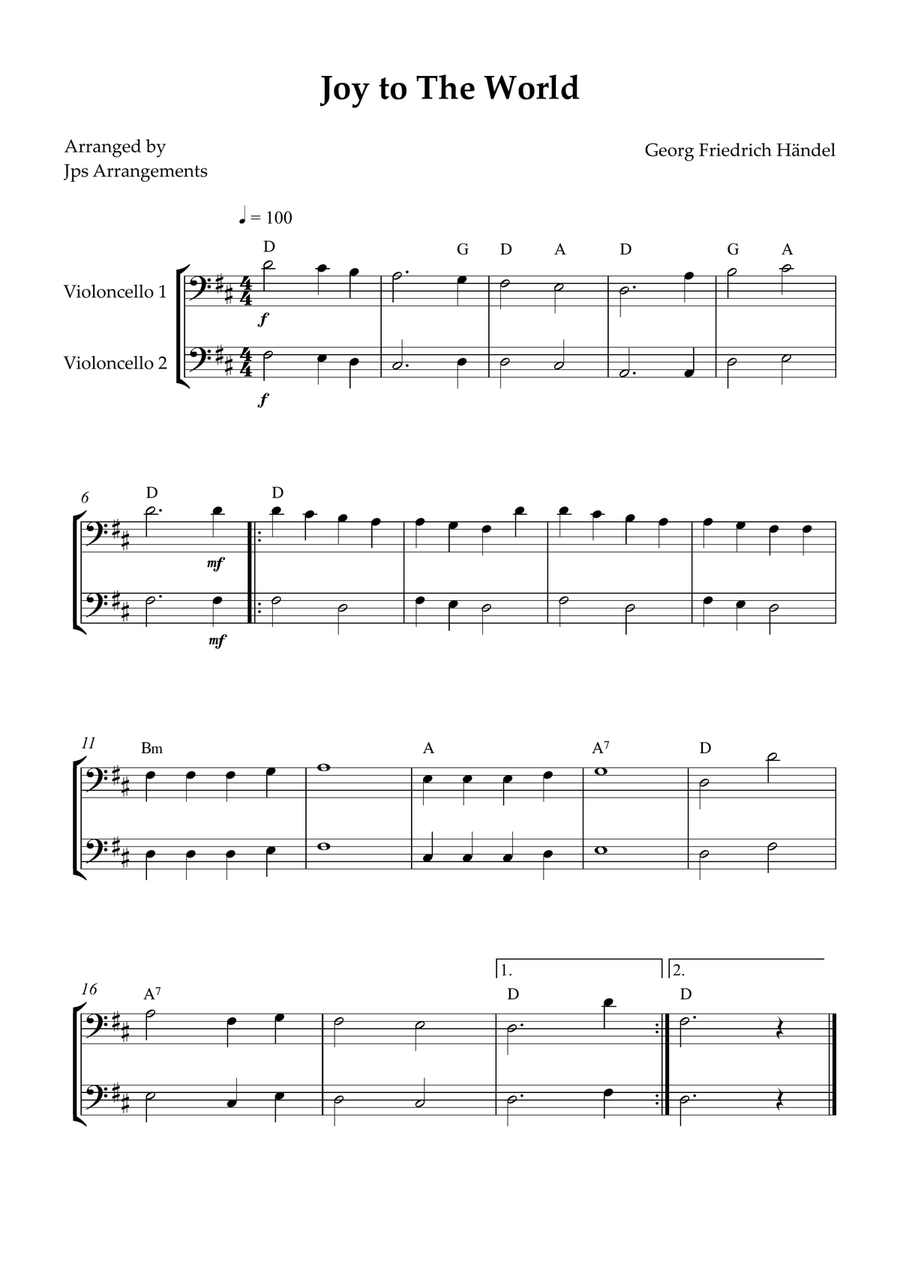 6 Easy Christmas Duets for Cello String Duet scores gallery preview page 3