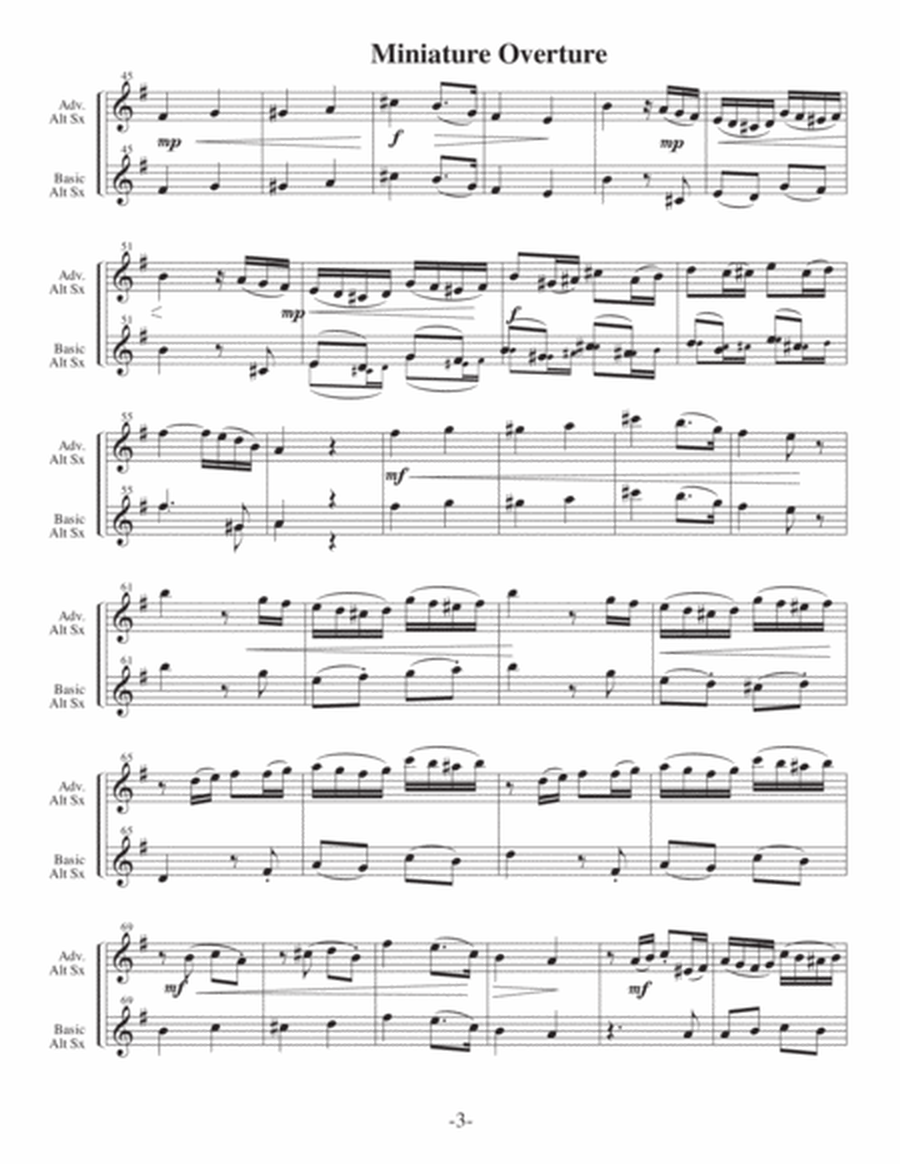 Miniature Overture -Tchaikovsky (Arrangements Level 3-6 for ALTO SAX + Written Acc) image number null
