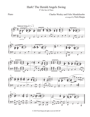 Hark! The Herald Angels Swing (Alto Sax & Piano) Piano part
