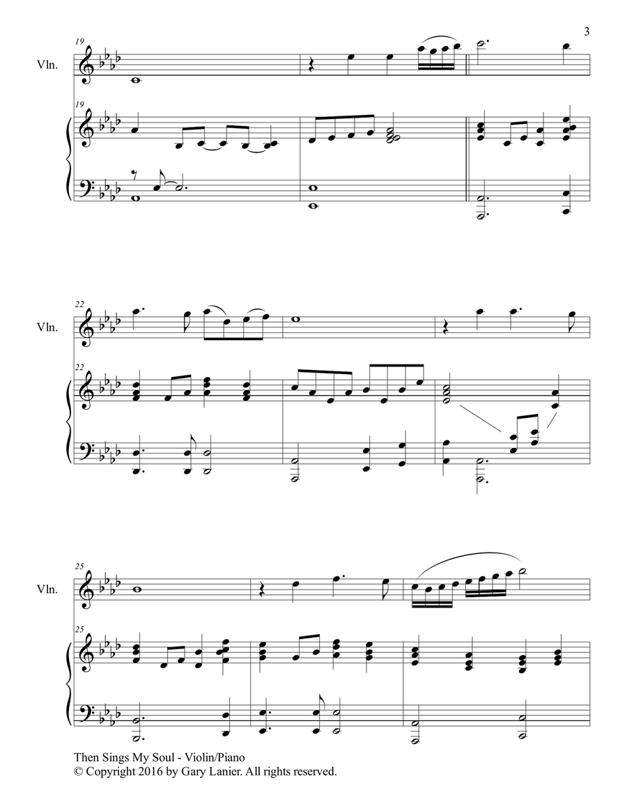 THEN SINGS MY SOUL (For Violin & Piano with Parts) Violin Solo scores gallery preview page 4