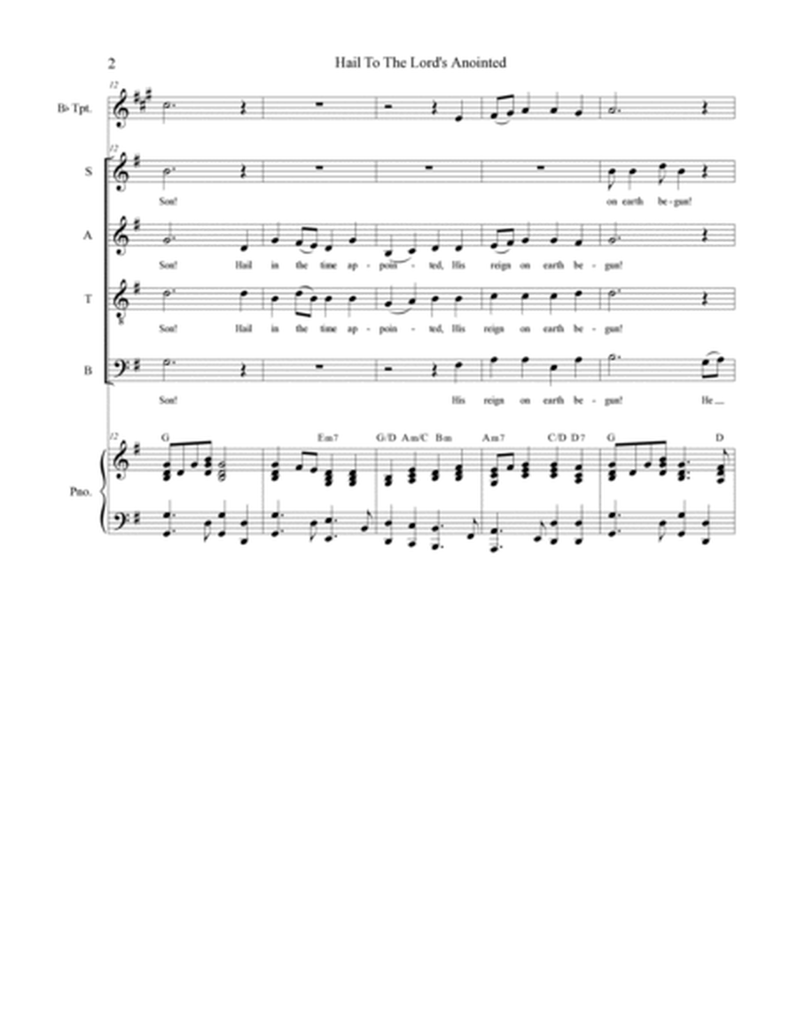 Hail To The Lord's Anointed (SATB) image number null