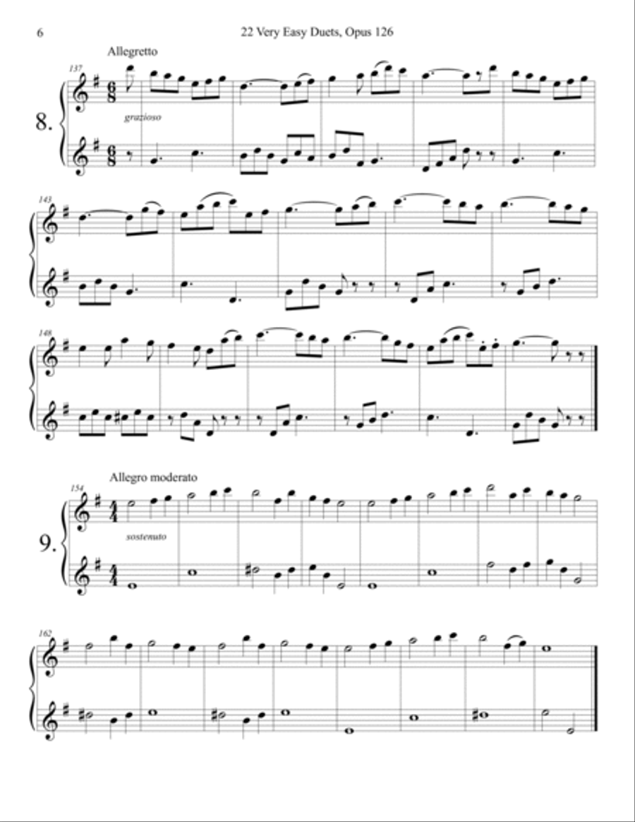 Sebastian Lee 22 Easy Duets Op. 126 for Two Violins String Duet scores gallery preview page 6