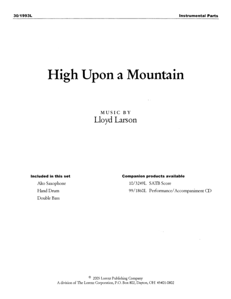 High Upon a Mountain - Instrumental Parts