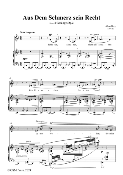 Alban Berg-Aus Dem Schmerz sein Recht(1910),in d minor,Op.2 No.1 image number null