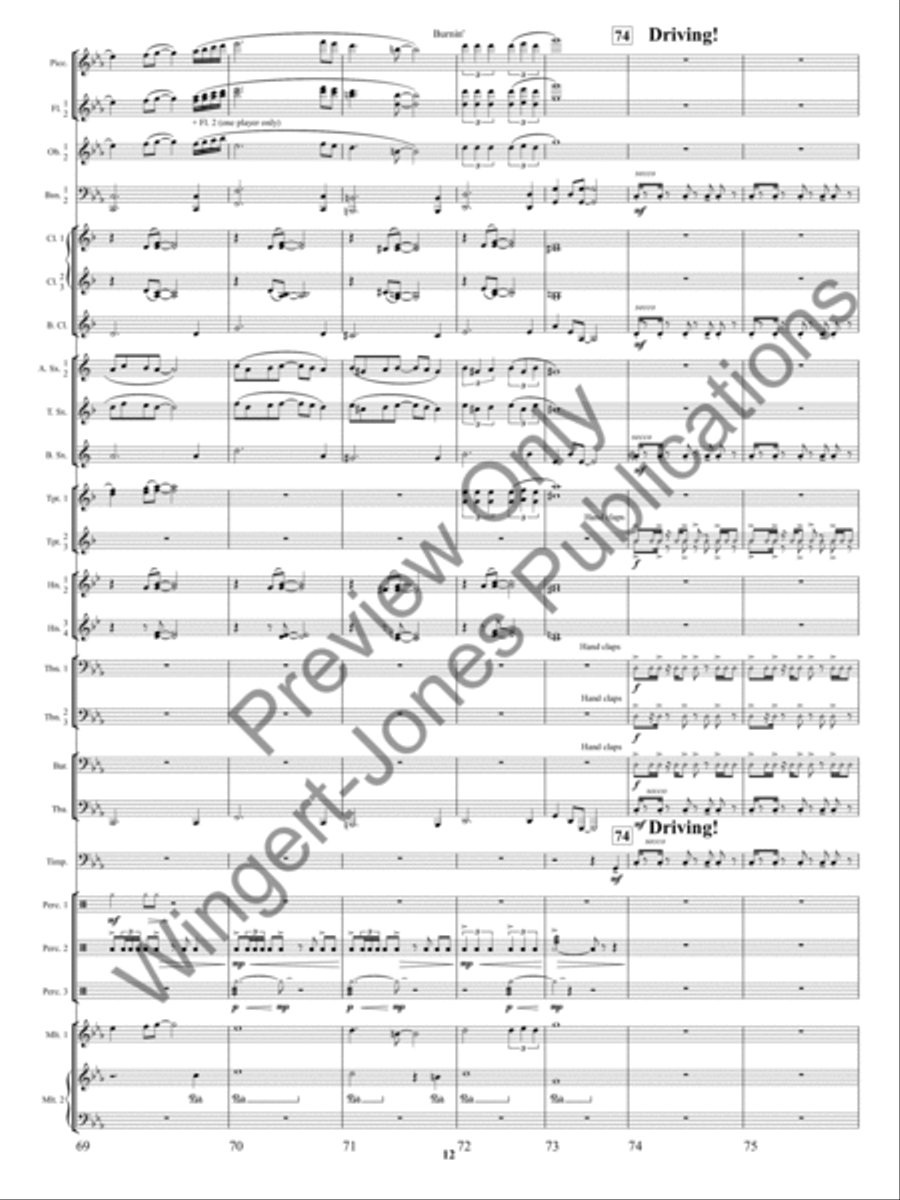Burnin'! Burnin'! Concert Band scores gallery preview page 15