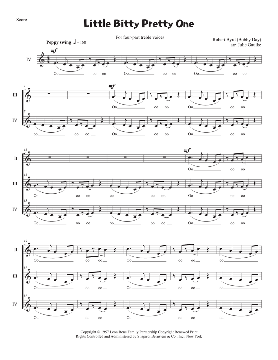 Little Bitty Pretty One Little Bitty Pretty One SSAA scores gallery preview page 1