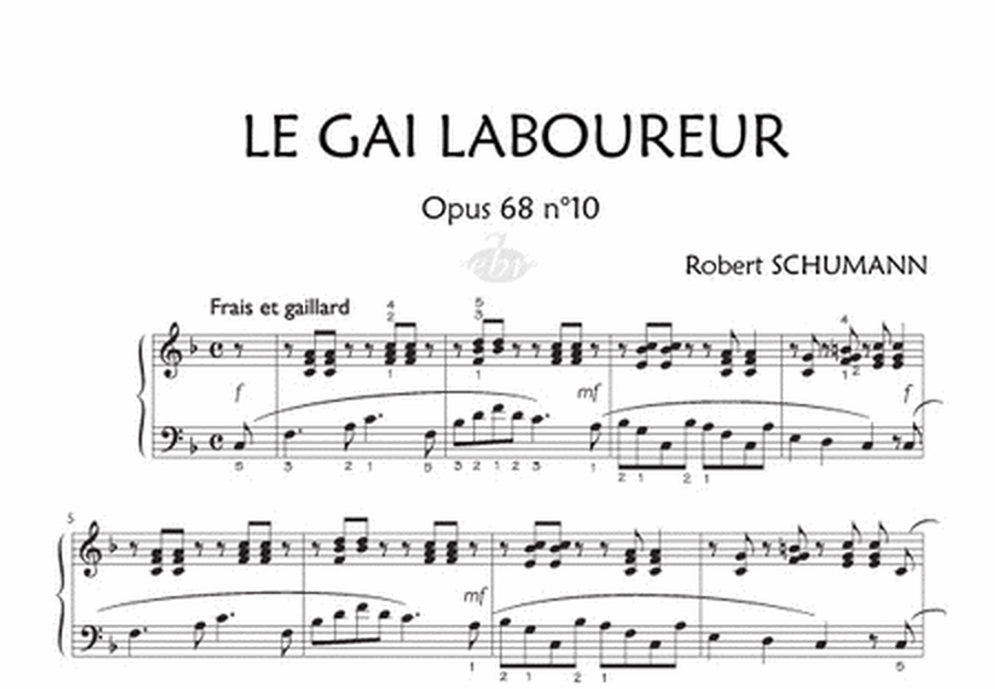 3 Piècettes Opus 68 : n°2 "Marche militaire" - n°5 "Le petit morceau" - n°10 "Le gai laboureur"