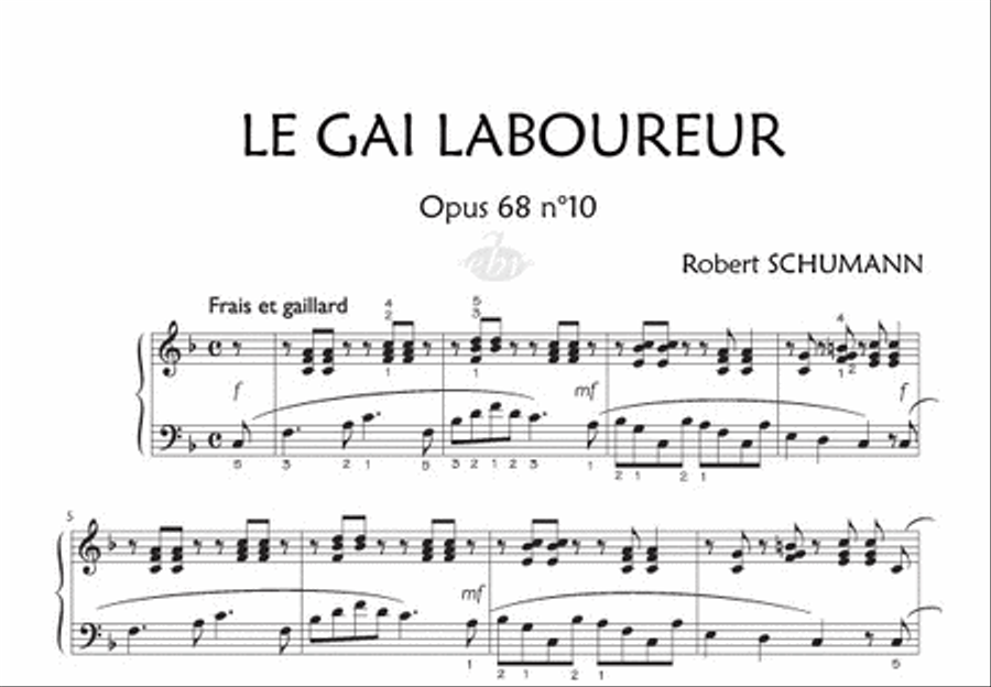 3 Piècettes Opus 68 : n°2 "Marche militaire" - n°5 "Le petit morceau" - n°10 "Le gai laboureur"