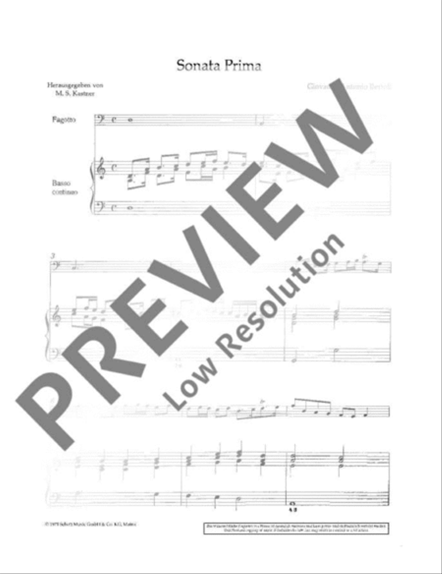 Sonata prima Sonata prima Bassoon Solo scores gallery preview page 6