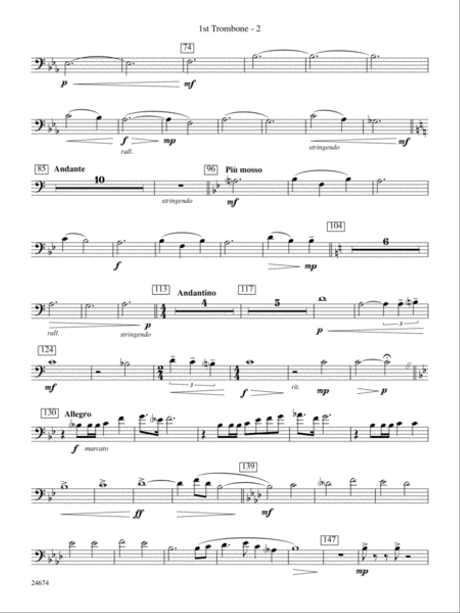 Over Slope and Summit: 1st Trombone Concert Band scores gallery preview page 2