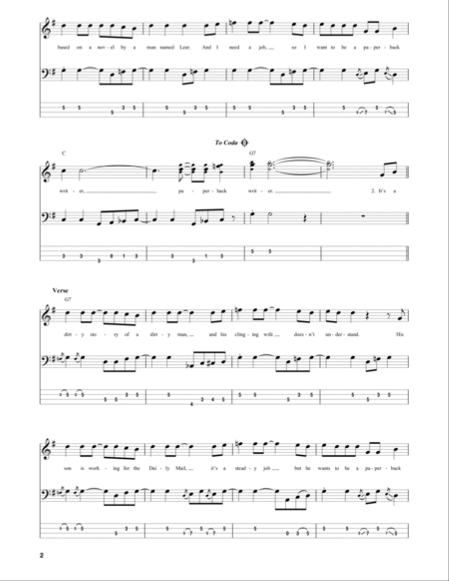 Paperback Writer Guitar Tablature scores gallery preview page 2