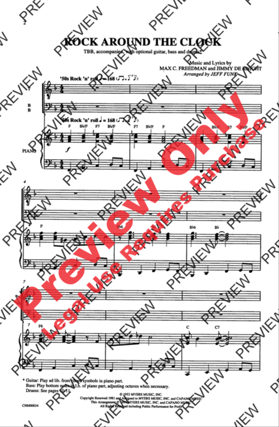 Rock Around the Clock Men's Choir scores gallery preview page 2