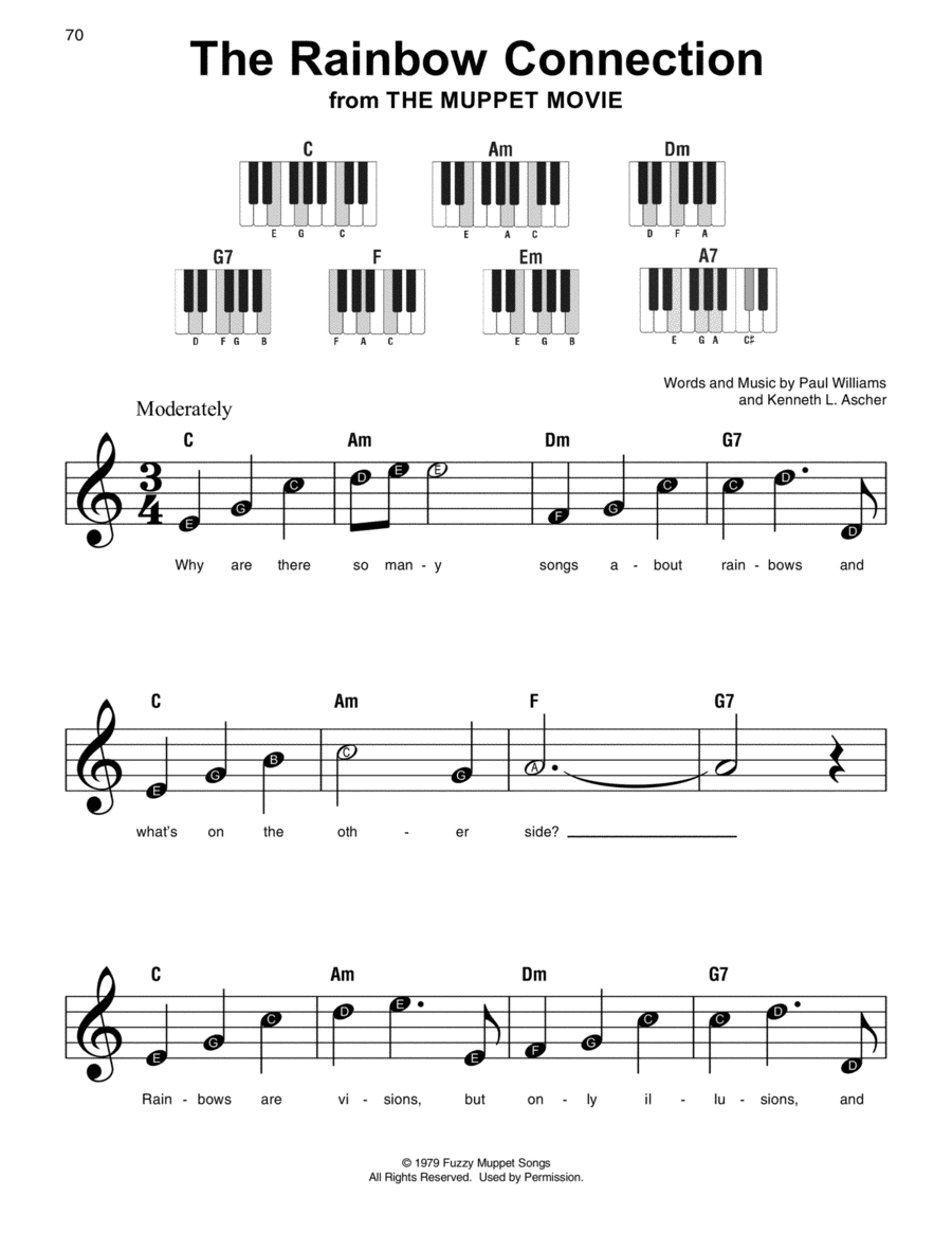 The Rainbow Connection Easy Piano scores gallery preview page 1