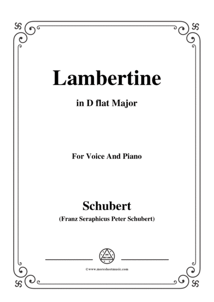 Schubert-Lambertine,in D flat Major,for Voice&Piano image number null