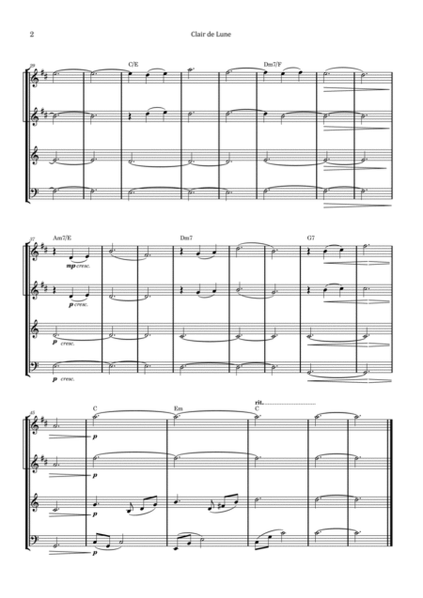 Clair de Lune by Debussy - Brass Quartet with Chord Notation image number null