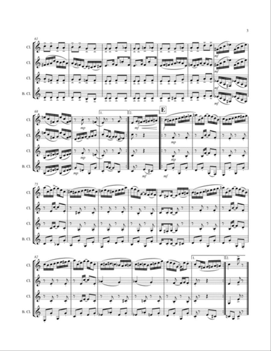 Joplin - “Paragon Rag” (for Clarinet Quartet) Clarinet Quartet scores gallery preview page 4