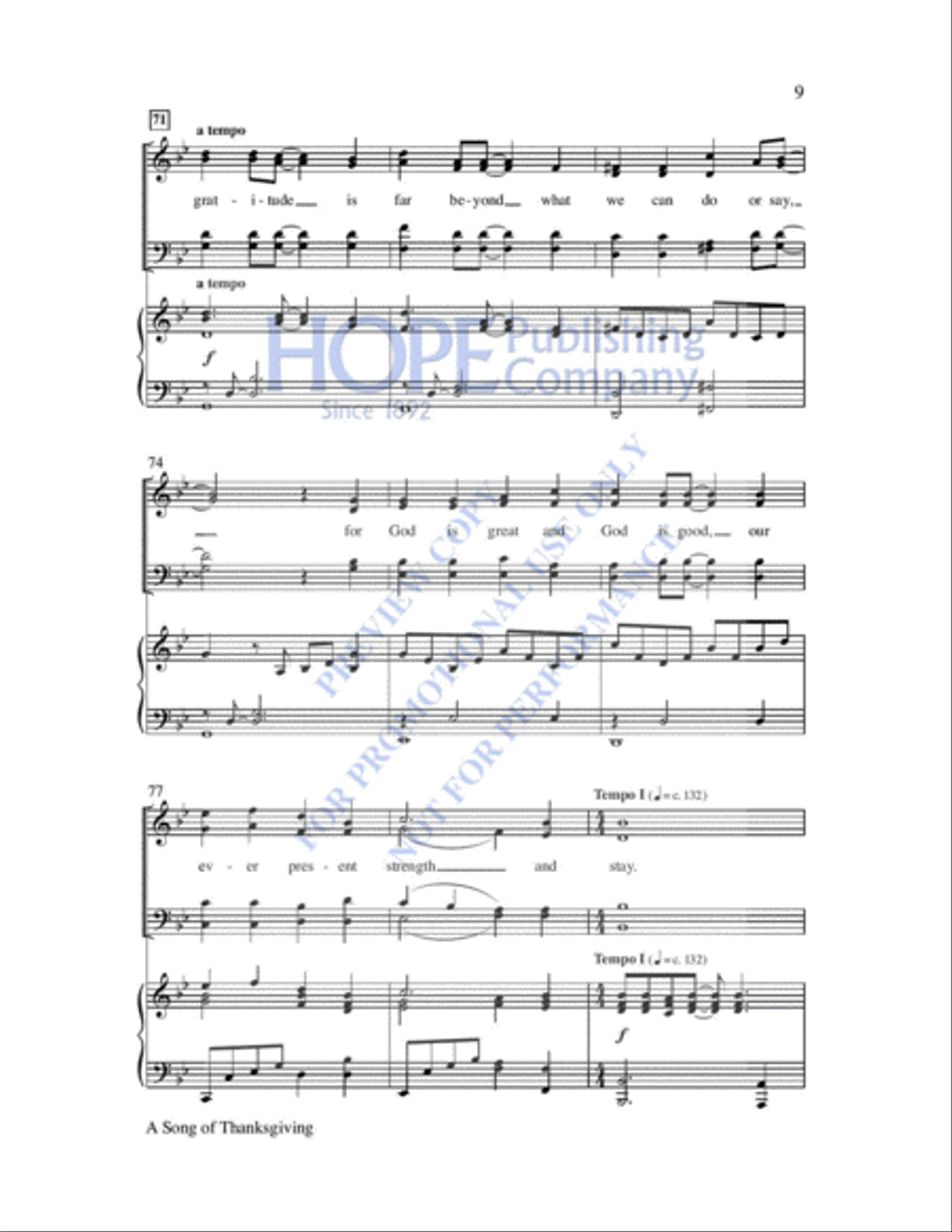 A Song of Thanksgiving A Song of Thanksgiving Choir scores gallery preview page 10