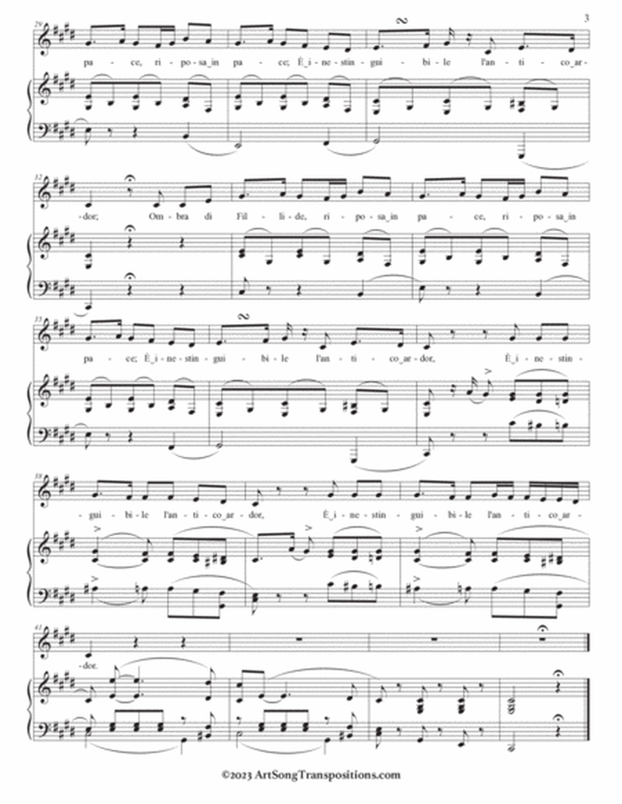 BELLINI: Dolente immagine di Fille mia (transposed to C-sharp minor and C minor)