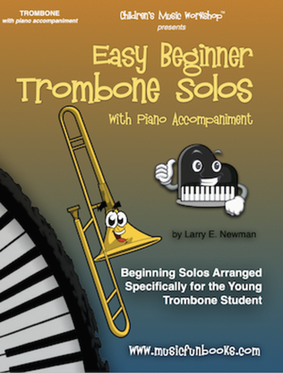 Book cover for Easy Beginner Trombone Solos with Piano Accompaniment