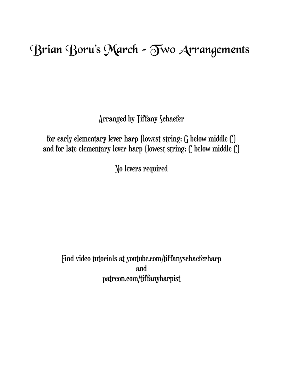 Brian Boru's March: Elementary Small Harp Harp scores gallery preview page 1