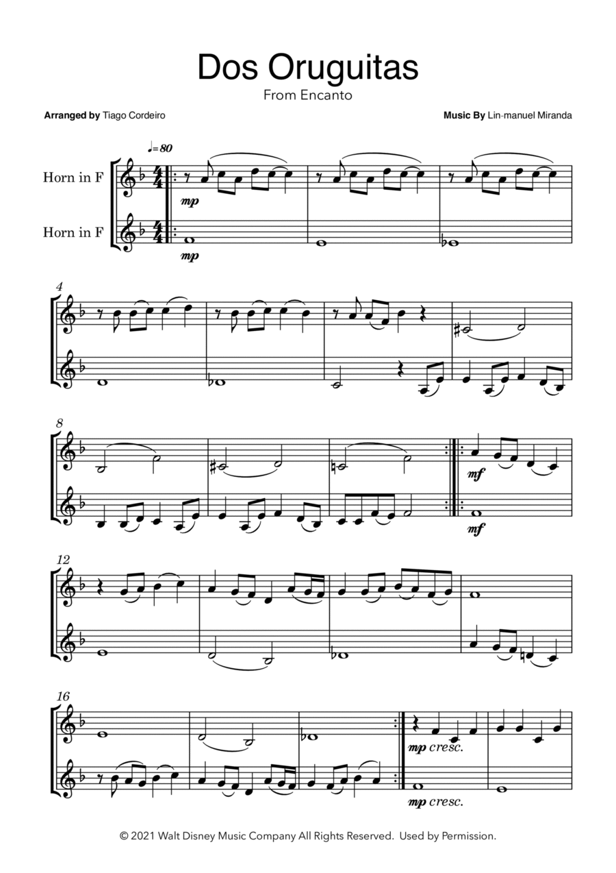 Dos Oruguitas Brass Duet scores gallery preview page 1