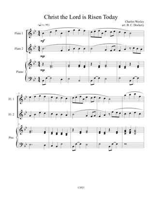 Christ the Lord is Risen Today (flute duet) with optional piano accompaniment