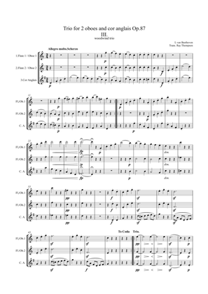 Beethoven: Wind Trio in C Major Op.87 Mvt.III Menuetto and Trio - mixed woodwind trio