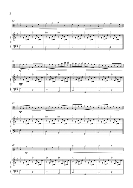 "Canon" by Pachelbel - EASY version for VIOLA SOLO with PIANO image number null