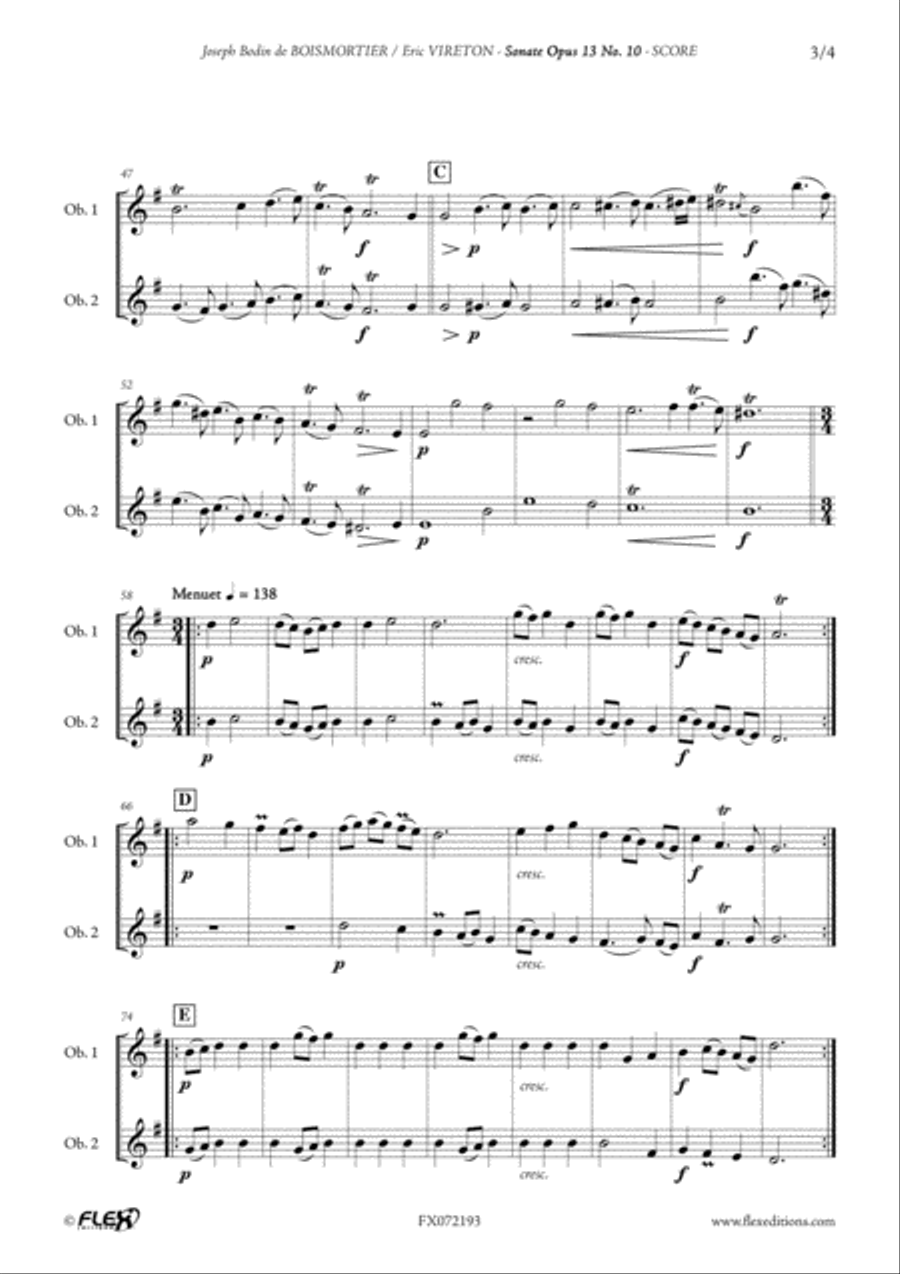 Sonata Opus 13 No. 10 Sonata Opus 13 No. 10 Woodwind Duet scores gallery preview page 4