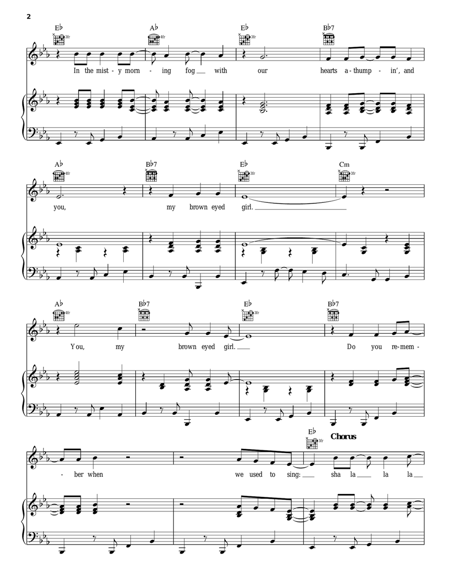 Brown Eyed Girl Acoustic Guitar scores gallery preview page 2