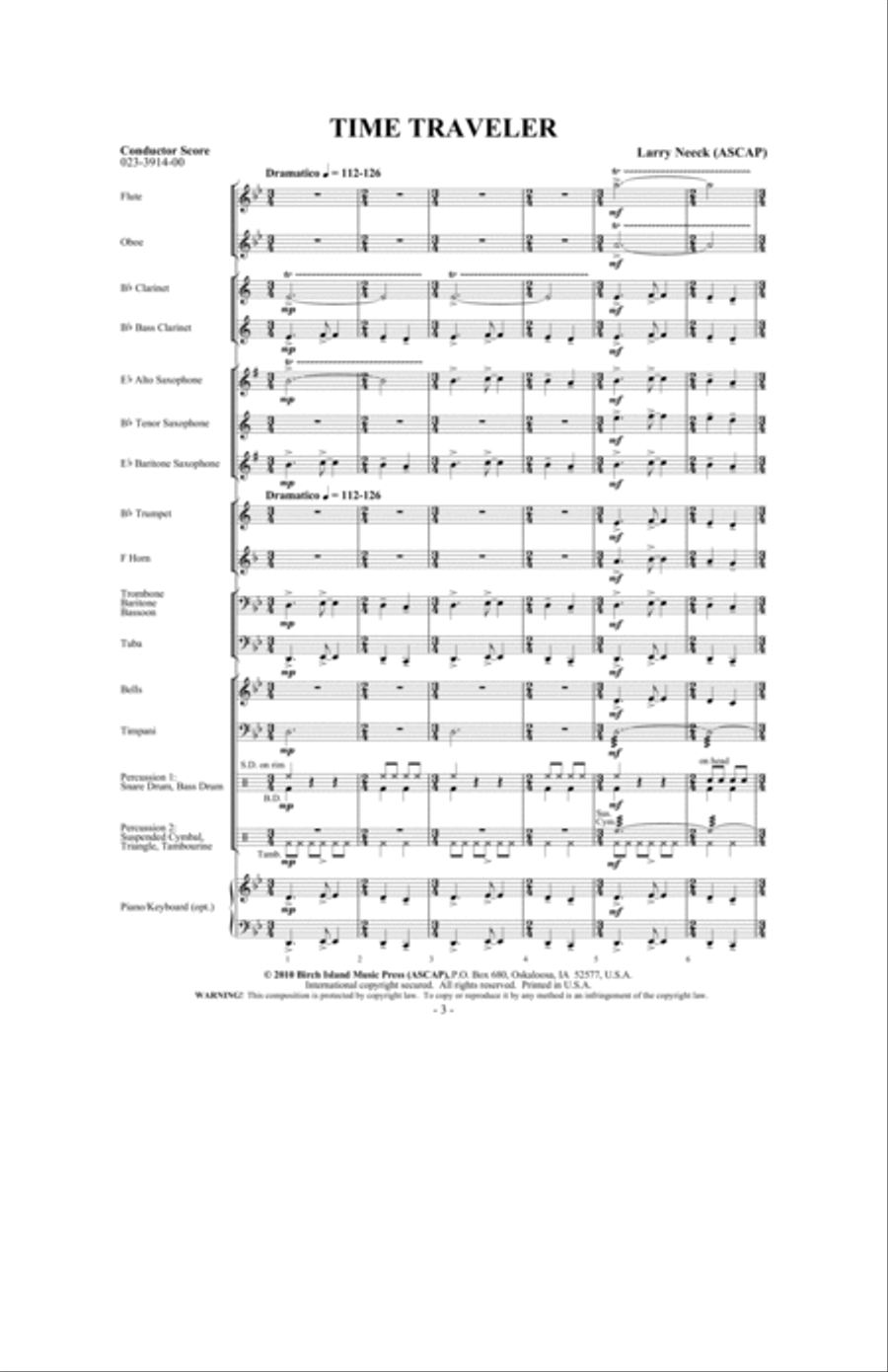 Time Traveler Concert Band scores gallery preview page 2