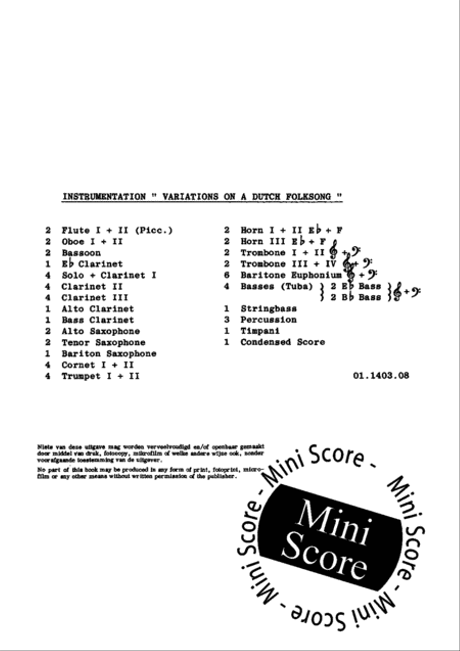 Variations on a Dutch Folksong Concert Band scores gallery preview page 3