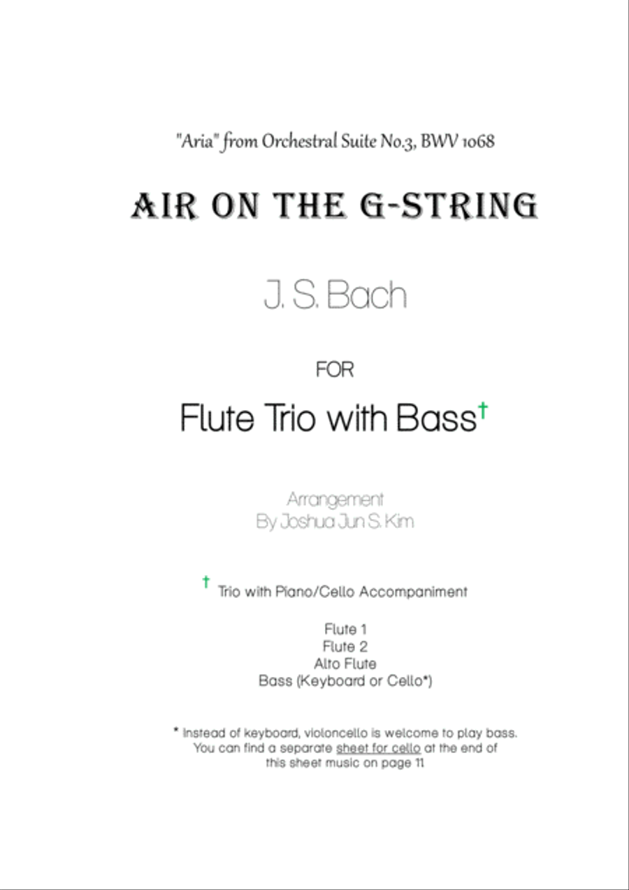 Air on the G-String for Flute Trio with Bass Flute scores gallery preview page 1