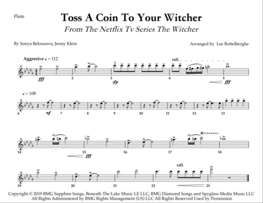 Toss A Coin To Your Witcher Marching Band scores gallery preview page 6