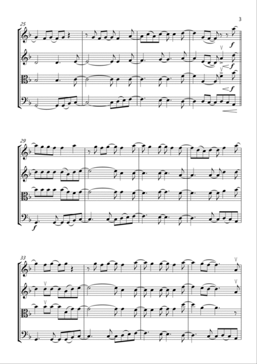 Dancin' In The Moonlight String Quartet scores gallery preview page 3
